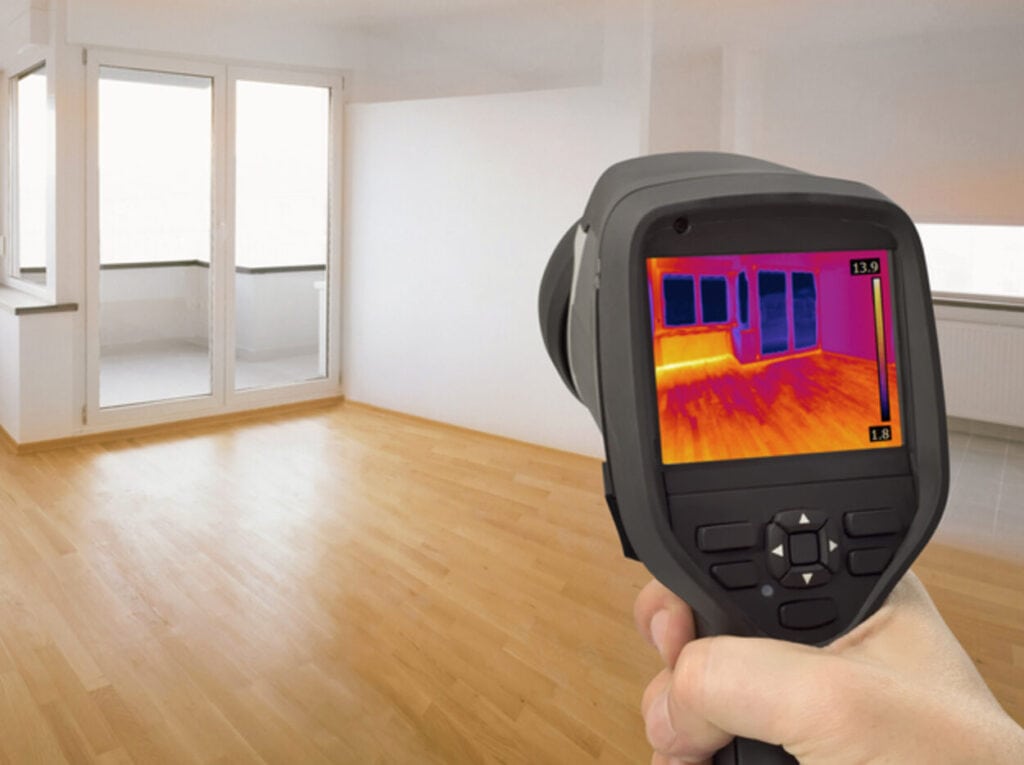 Thermal Camera Image of Heat Leak thru Windows